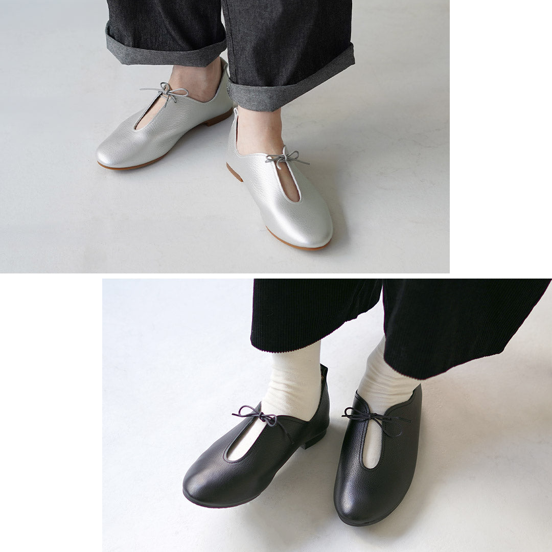 OUR x ramble dance レザー フラットシューズ 24cm RAMBLE DANCE（ランブルダンス） シュリンクレザー バレエシューズ