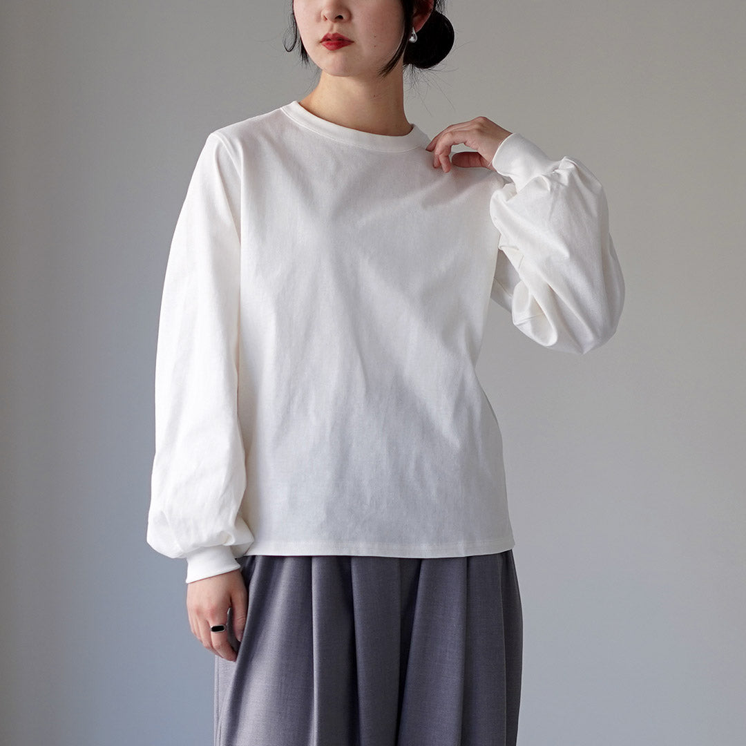 mizuiro ind（ミズイロインド） パフスリーブ ロングTシャツ 日本製