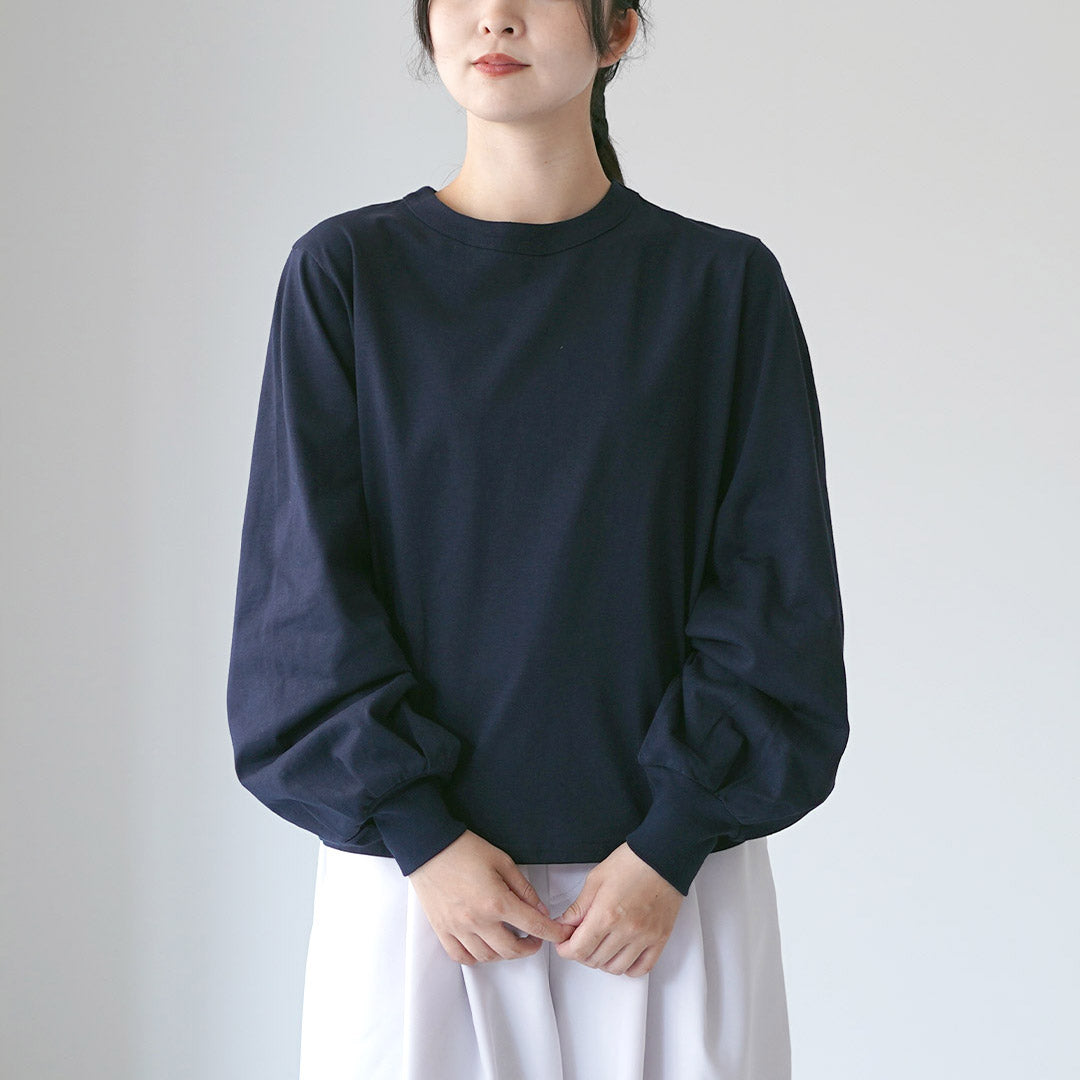 mizuiro ind（ミズイロインド） パフスリーブ ロングTシャツ 日本製