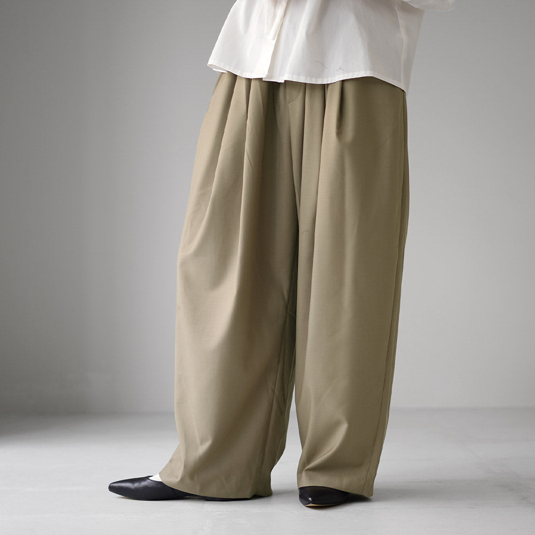 mizuiro ind（ミズイロインド） ワイド タック パンツ 日本製