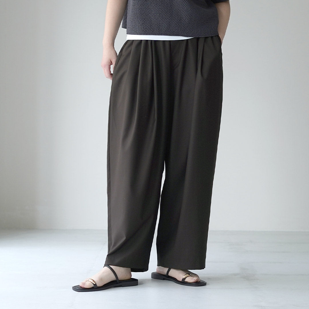 mizuiro ind（ミズイロインド） ワイド タック パンツ 日本製