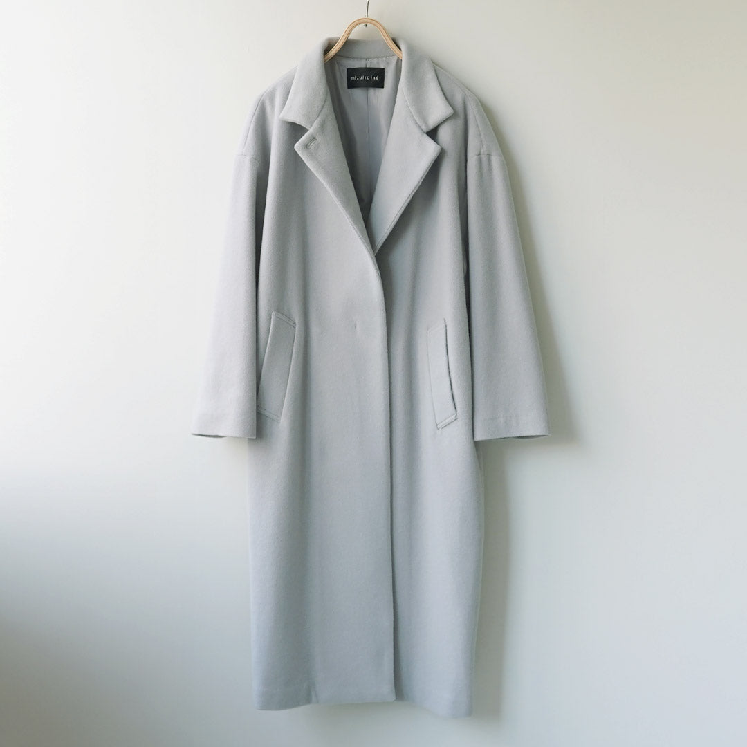 mizuiro ind（ミズイロインド） スタンドカラー ウールコート mizuiro ind (ミズイロインド) ウールブレンドスタンドカラーコート