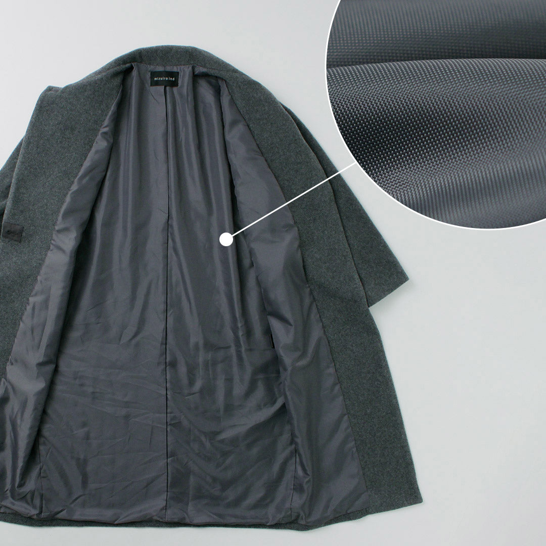 mizuiro ind（ミズイロインド） ウールブレンド スタンドカラー コート