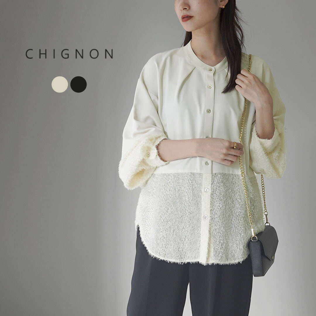 CHIGNON（シニヨン） カットジャガード ブラウス