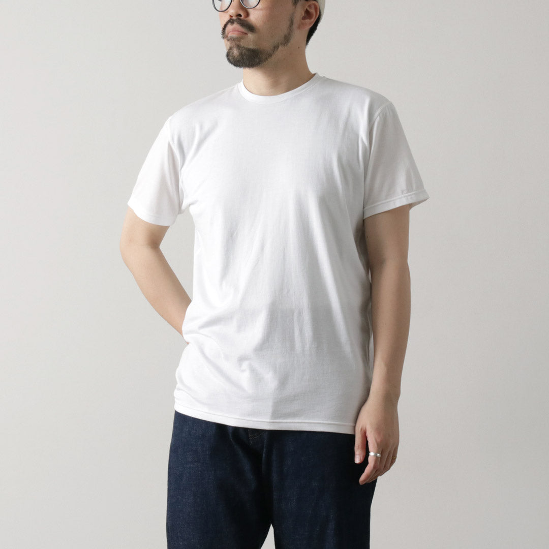 FYNELYNE ENGINEERED BY LIFILL コットニー ショートスリーブ クルーネックTシャツ / メンズ トップス カットソー 半袖 インナー 綿 無地 COTTONY SHORT SLEEVE CREW NECK