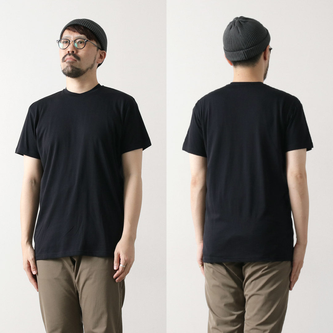 FYNELYNE ENGINEERED BY LIFILL コットニー ショートスリーブ クルーネックTシャツ / メンズ トップス カットソー 半袖 インナー 綿 無地 COTTONY SHORT SLEEVE CREW NECK