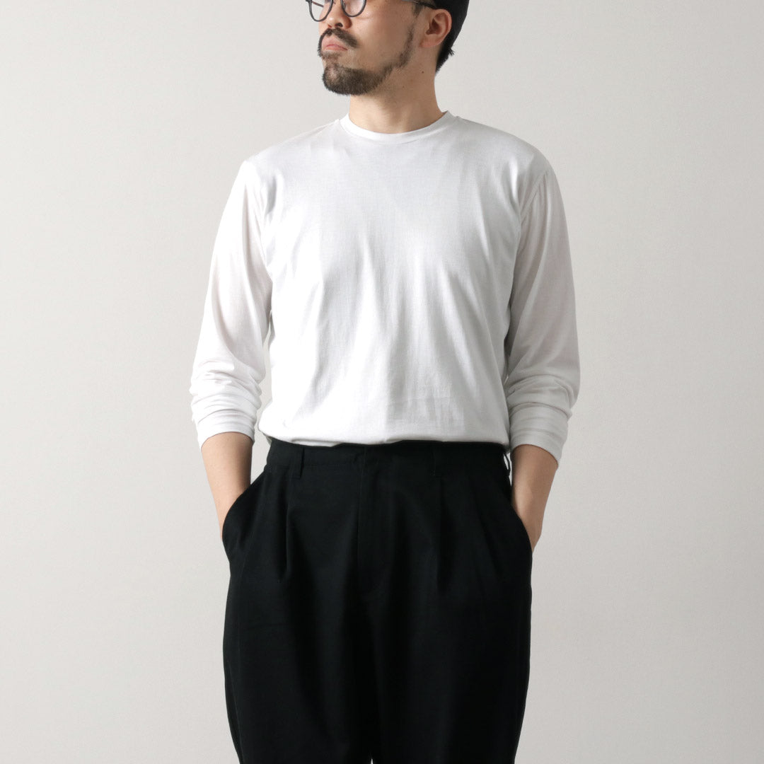 FYNELYNE ENGINEERED BY LIFILL コットニー ロングスリーブ クルーネックTシャツ / メンズ トップス カットソー 長袖 インナー 綿 無地 COTTONY LONG SLEEVE CREW NECK