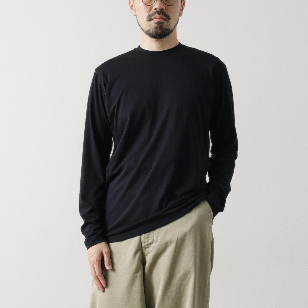 FYNELYNE ENGINEERED BY LIFILL コットニー ロングスリーブ クルーネックTシャツ / メンズ トップス カットソー 長袖 インナー 綿 無地 COTTONY LONG SLEEVE CREW NECK