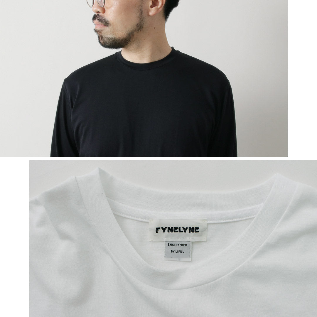 FYNELYNE ENGINEERED BY LIFILL コットニー ロングスリーブ クルーネックTシャツ / メンズ トップス カットソー 長袖 インナー 綿 無地 COTTONY LONG SLEEVE CREW NECK