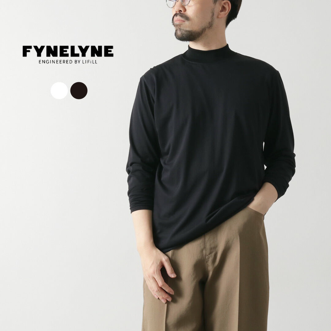 FYNELYNE ENGINEERED BY LIFILL コットニー ロングスリーブ モックネックTシャツ