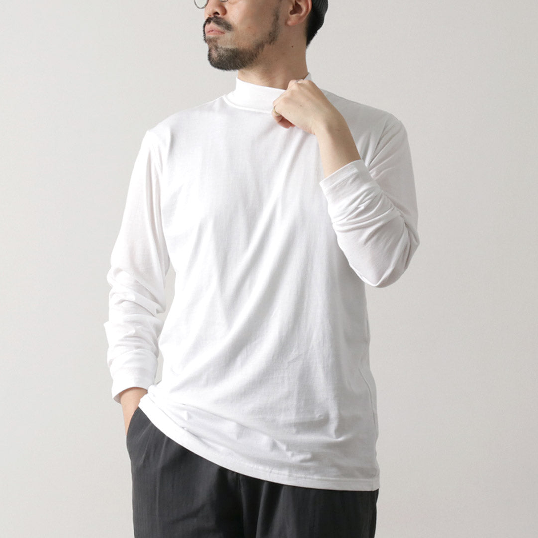 FYNELYNE ENGINEERED BY LIFILL コットニー ロングスリーブ モックネックTシャツ