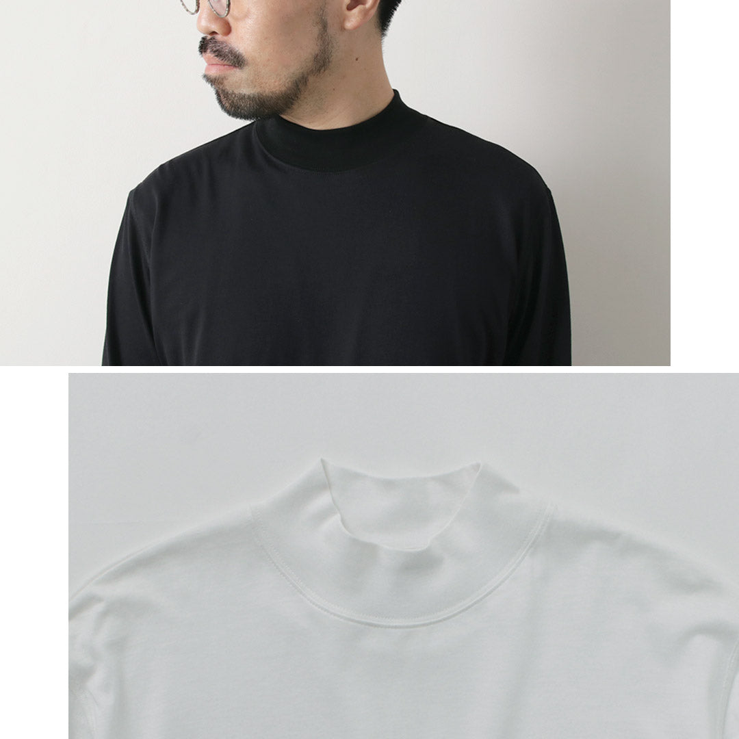 FYNELYNE ENGINEERED BY LIFILL コットニー ロングスリーブ モックネックTシャツ / メンズ トップス カットソー 長袖 インナー スーピマコットン 無地 COTTONY LONG SLEEVE MOCK NECK