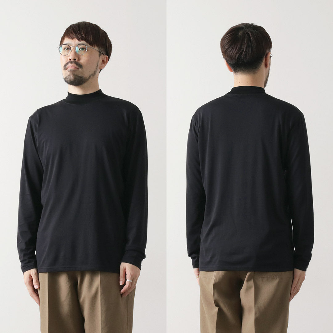 FYNELYNE ENGINEERED BY LIFILL コットニー ロングスリーブ モックネックTシャツ