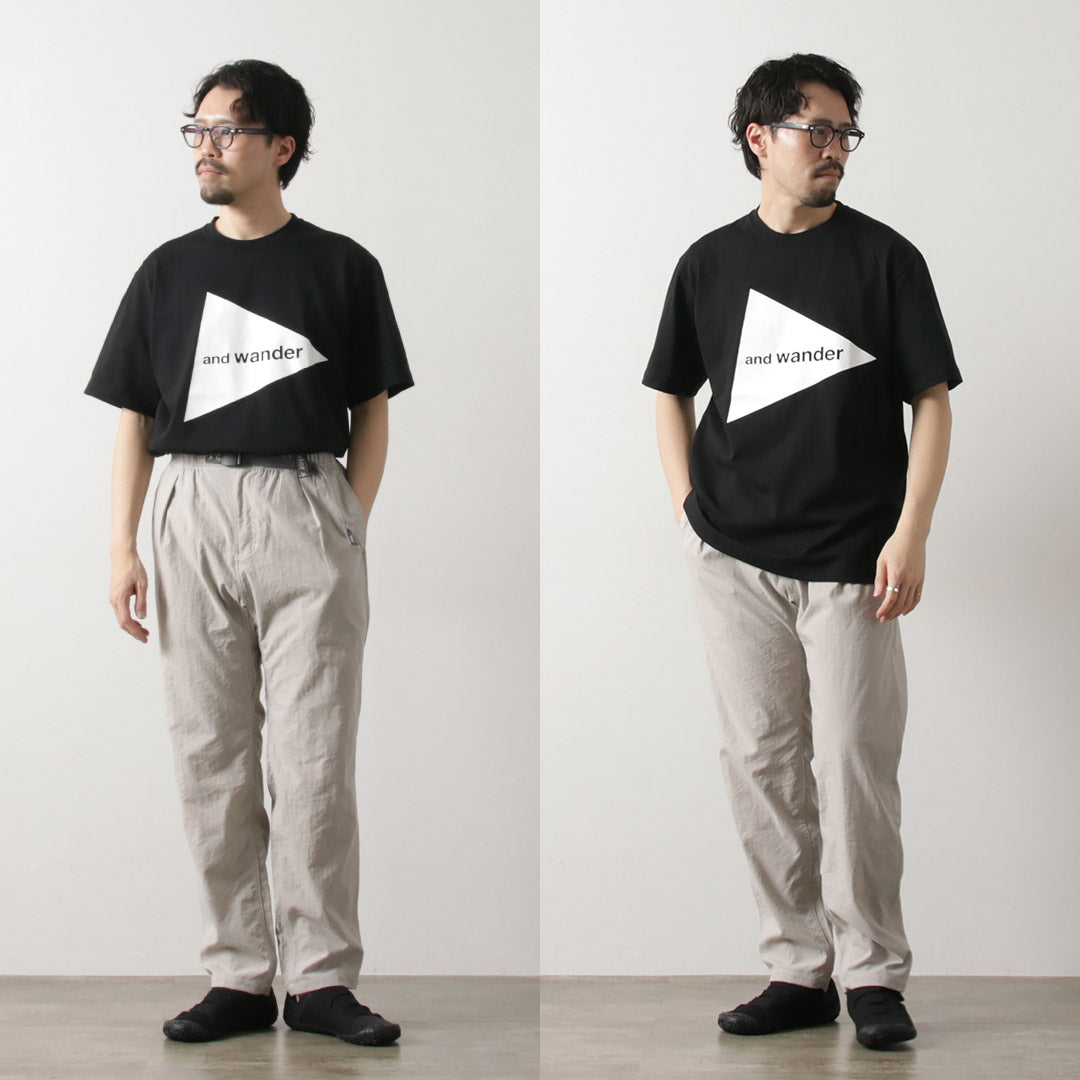 AND WANDER（アンドワンダー） ビッグ ロゴショートスリーブ TEE M T