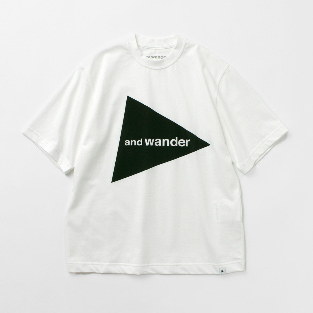 AND WANDER（アンドワンダー） ビッグ ロゴショートスリーブ TEE W T