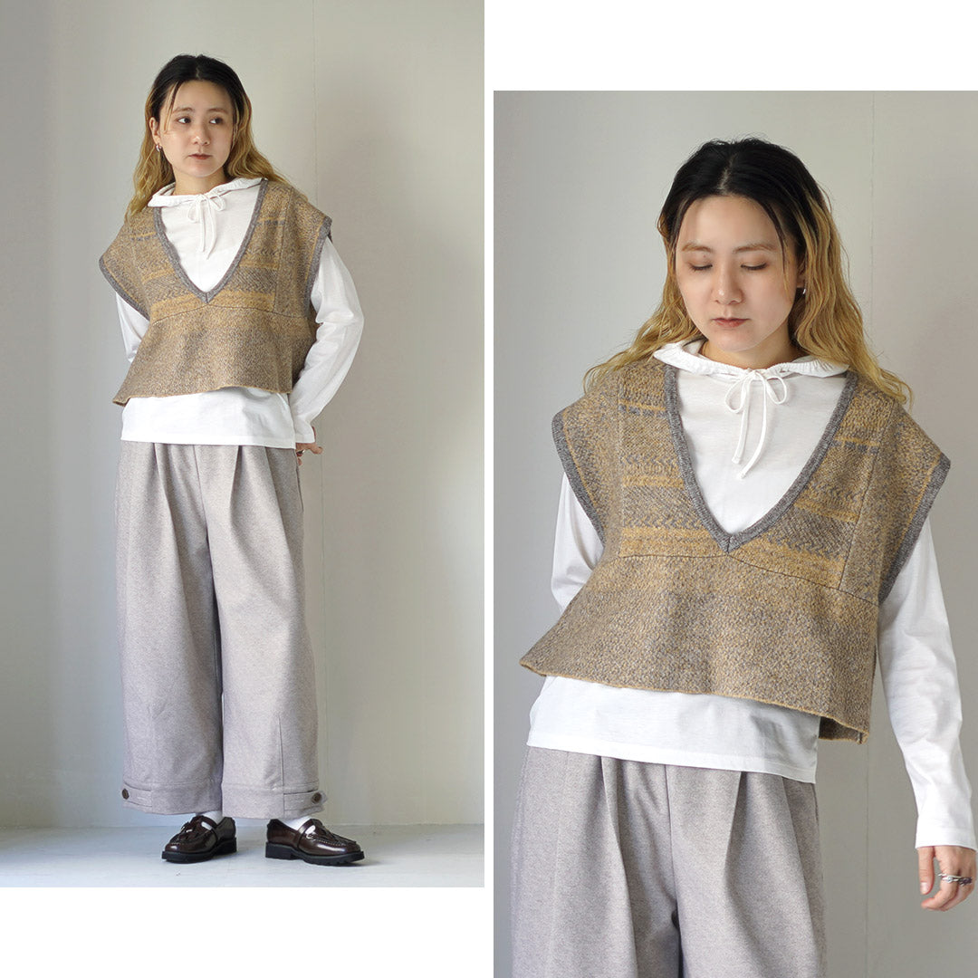 KELEN（ケレン） DAWNI ランダムパターン デザインニット ジレ