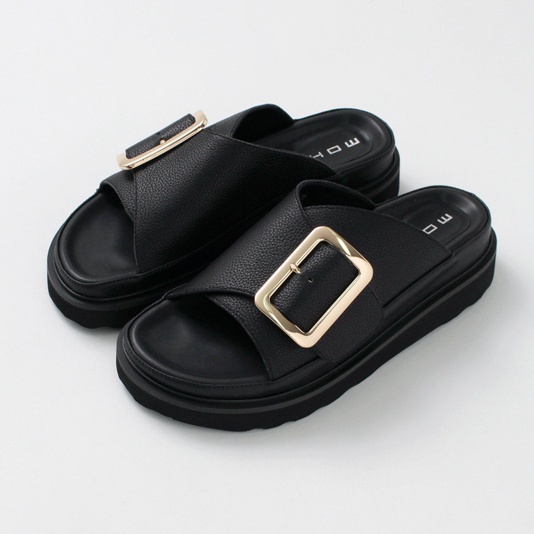 買い誠実 MOHI（モヒ） ビッグバックル レディース / レザーサンダル 靴
