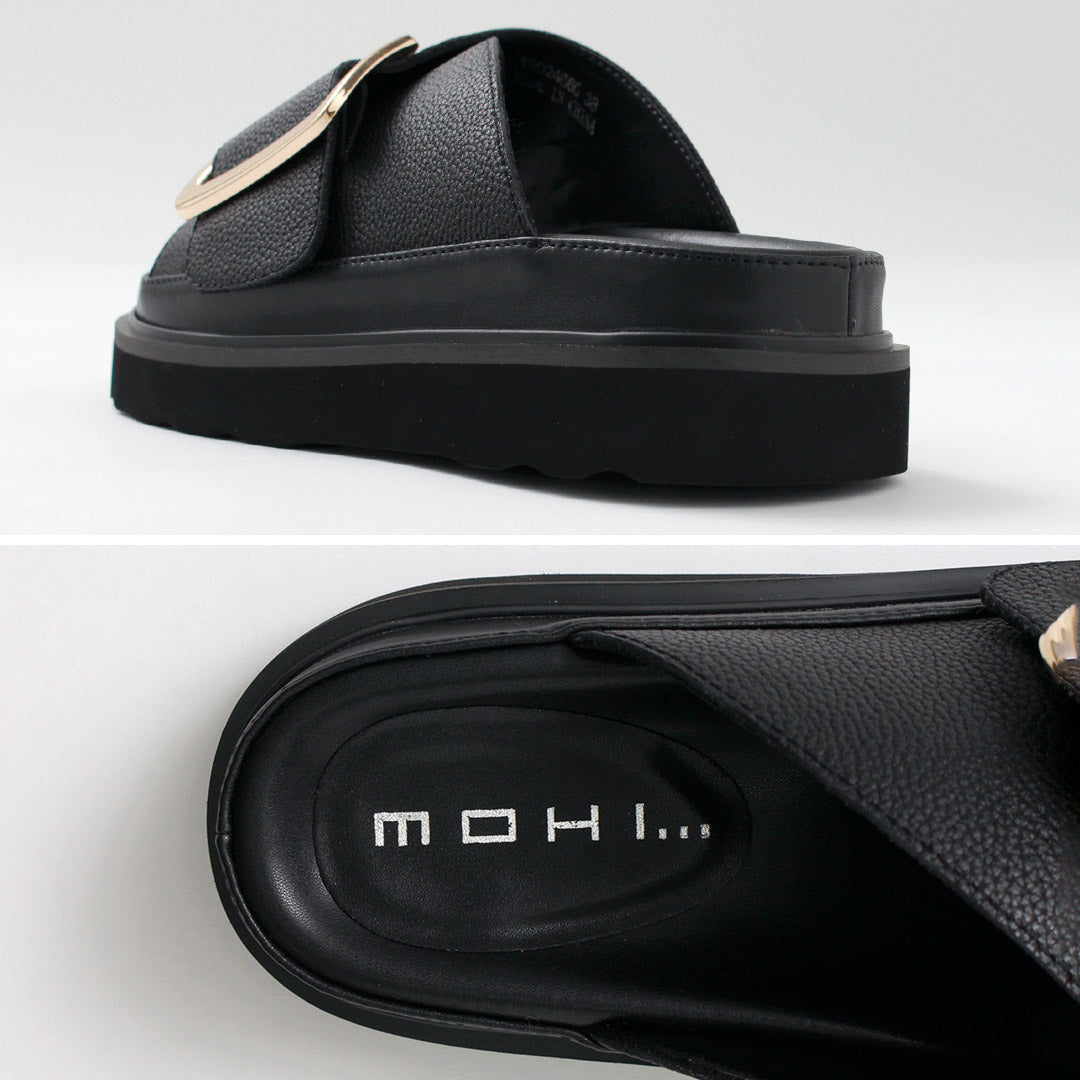 MOHI（モヒ） ビッグバックル レザーサンダル / レディース フラット