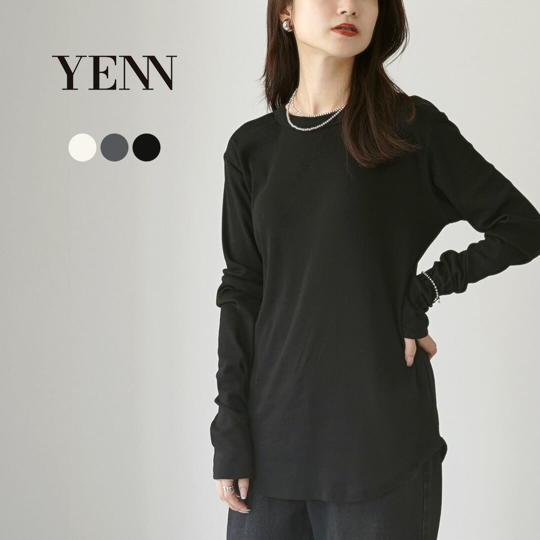 【予約販売：10月下旬発送予定】YENN（イェン） コットン リブ L/S TEE / レディース Tシャツ カットソー 長袖 COTTON RIB LONG TEE