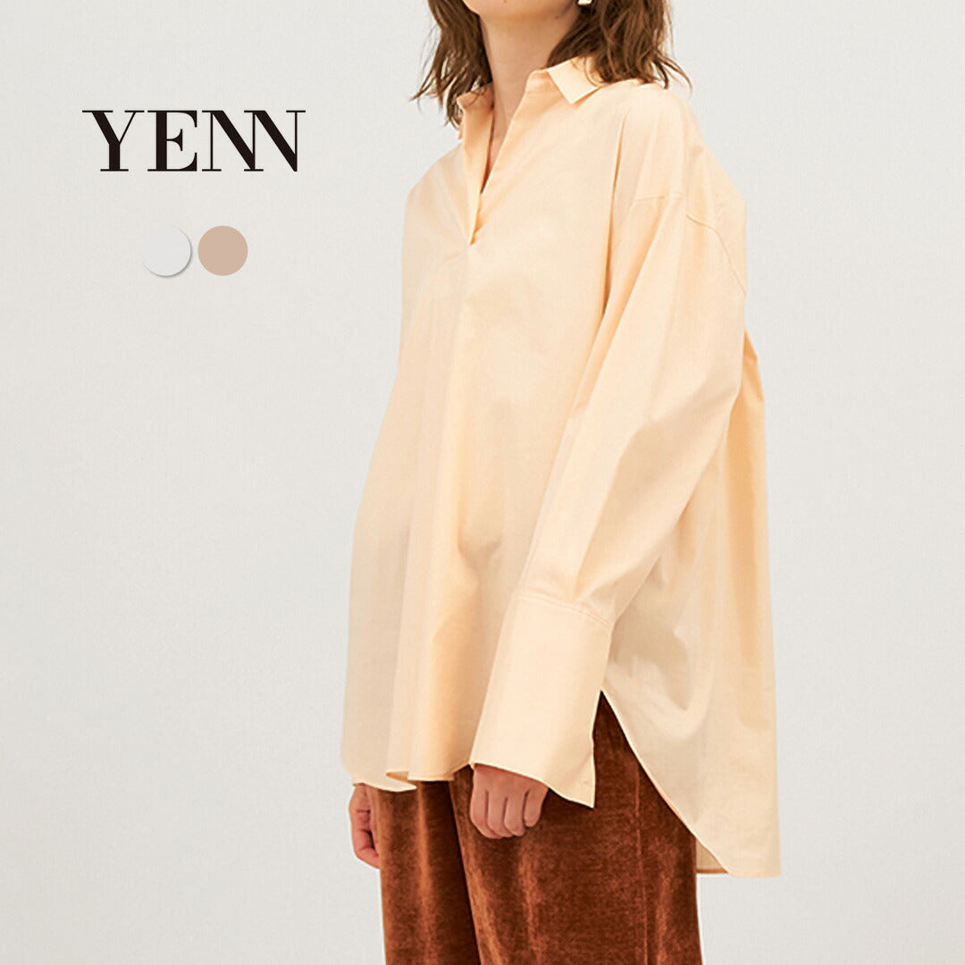 【予約販売：11月下旬発送予定】YENN（イェン） スキッパーシャツ / レディース トップス 長袖 無地 SKIPPER SHIRT