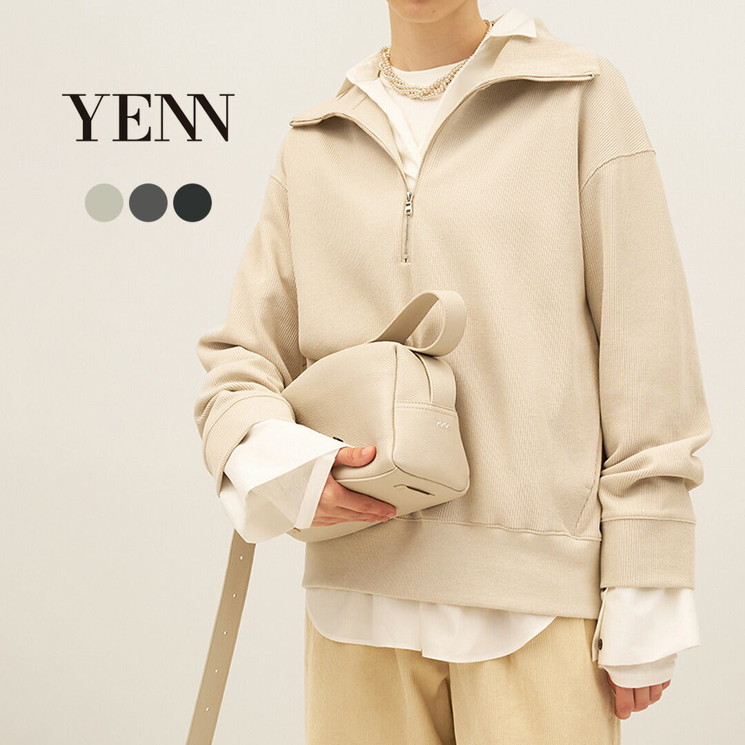 【予約販売：11月下旬発送予定】YENN（イェン）フェイデット リブ ハーフジップ プルオーバー