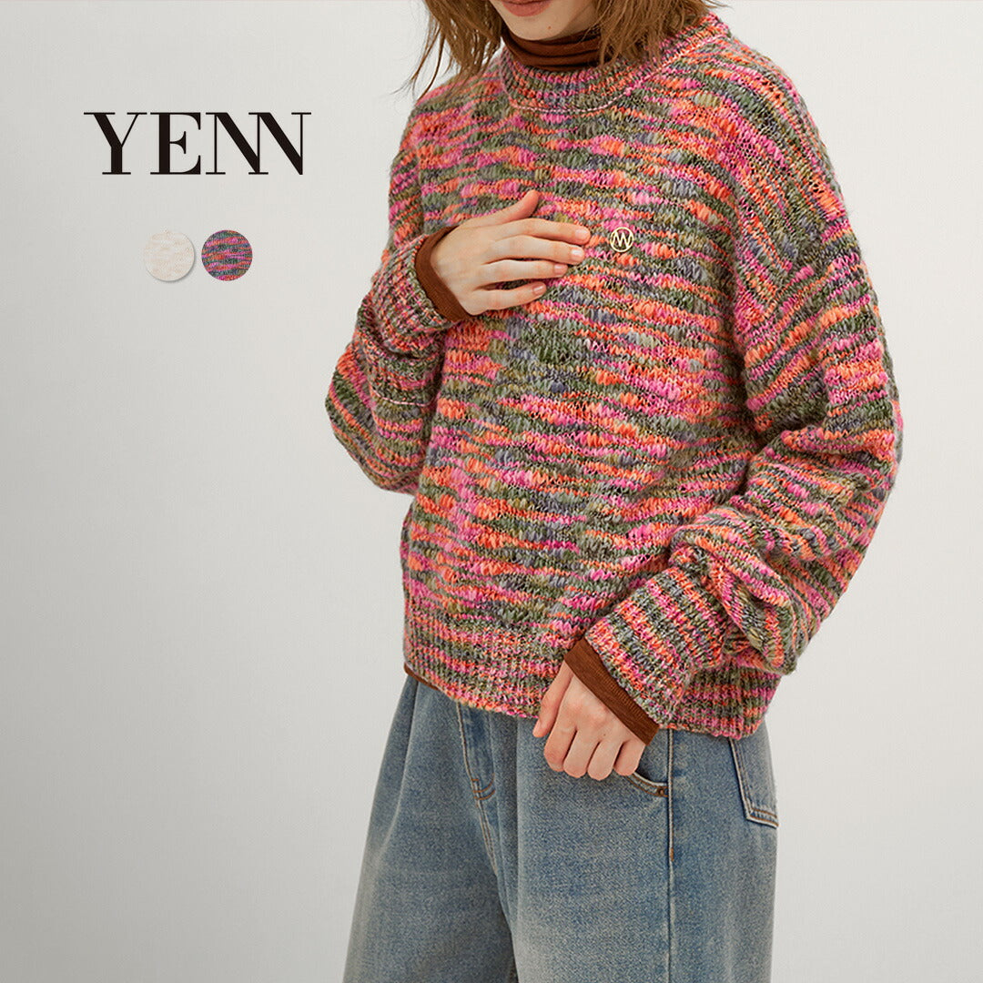 【予約販売：11月下旬発送予定】YENN（イェン） ミックスカラー スラブプルオーバー / レディース ニット 長袖 グラデーション MIX COLOR SLUB PO