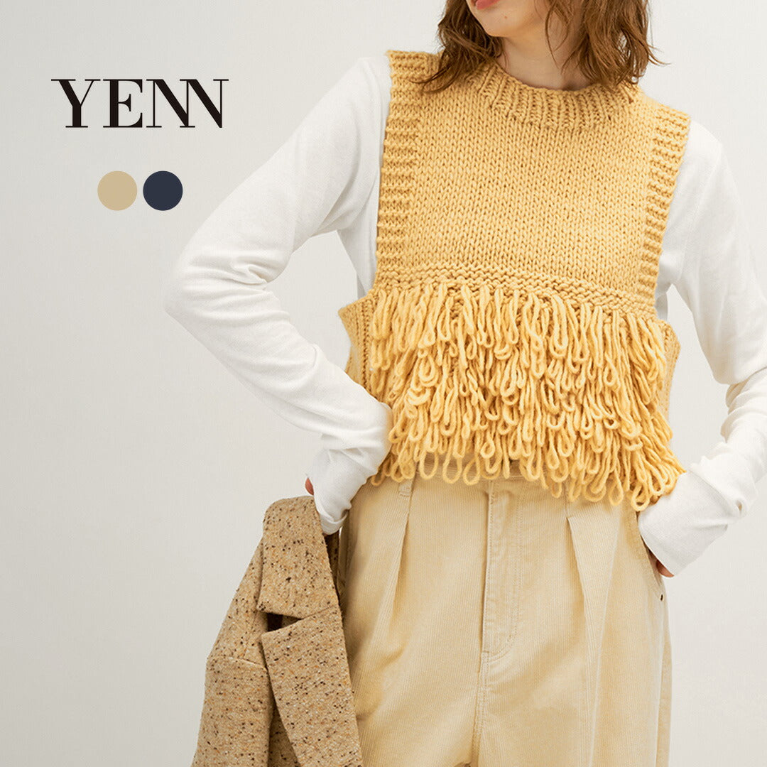 【予約販売：11月下旬発送予定】YENN（イェン） ループ ハンドニット ベスト / レディース 秋 レイヤード LOOP HAND KNIT VEST