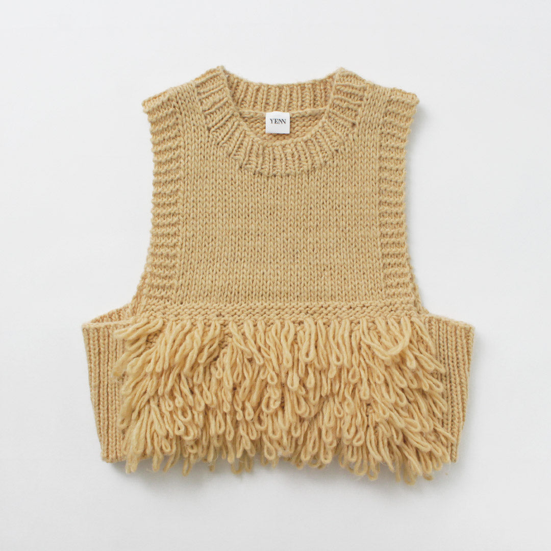 【予約販売：11月下旬発送予定】YENN（イェン） ループ ハンドニット ベスト / レディース 秋 レイヤード LOOP HAND KNIT VEST