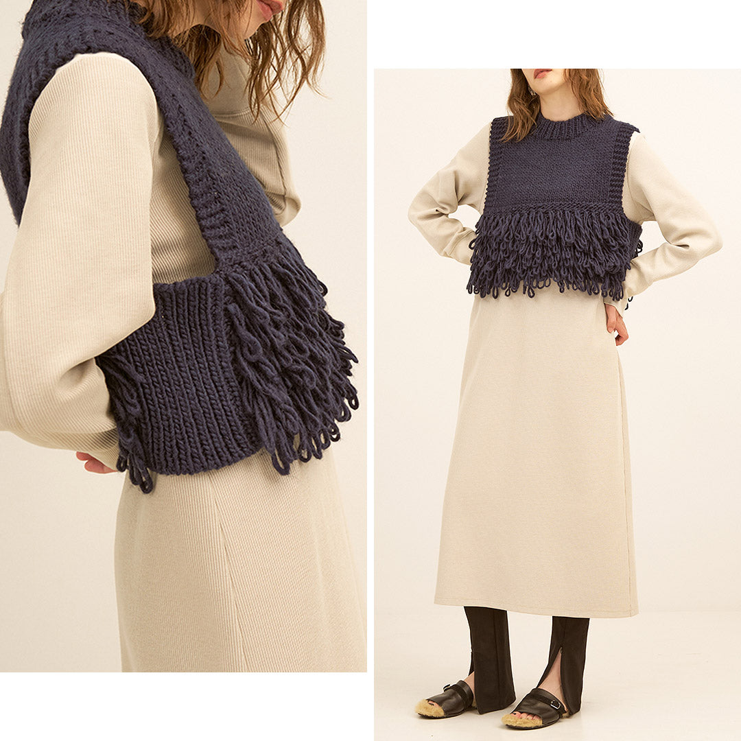 【予約販売：11月下旬発送予定】YENN（イェン） ループ ハンドニット ベスト / レディース 秋 レイヤード LOOP HAND KNIT VEST