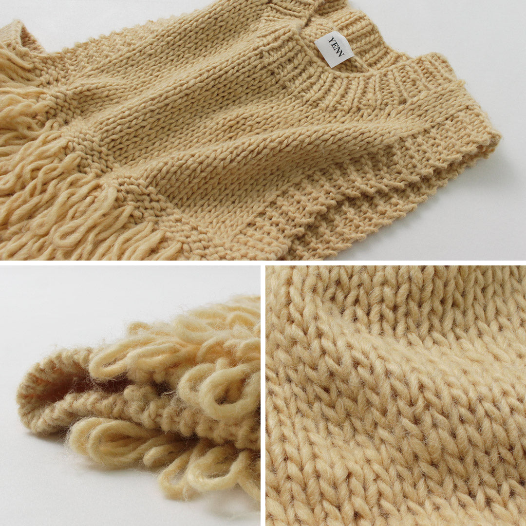 【予約販売：11月下旬発送予定】YENN（イェン） ループ ハンドニット ベスト / レディース 秋 レイヤード LOOP HAND KNIT VEST