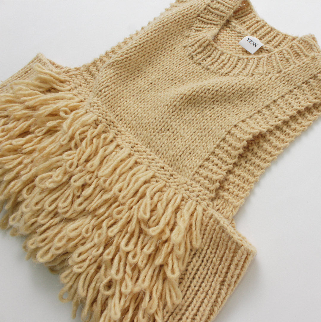 【予約販売：11月下旬発送予定】YENN（イェン） ループ ハンドニット ベスト / レディース 秋 レイヤード LOOP HAND KNIT VEST