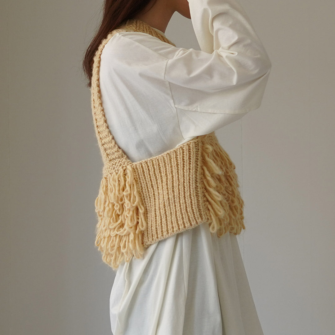 【予約販売：11月下旬発送予定】YENN（イェン） ループ ハンドニット ベスト / レディース 秋 レイヤード LOOP HAND KNIT VEST