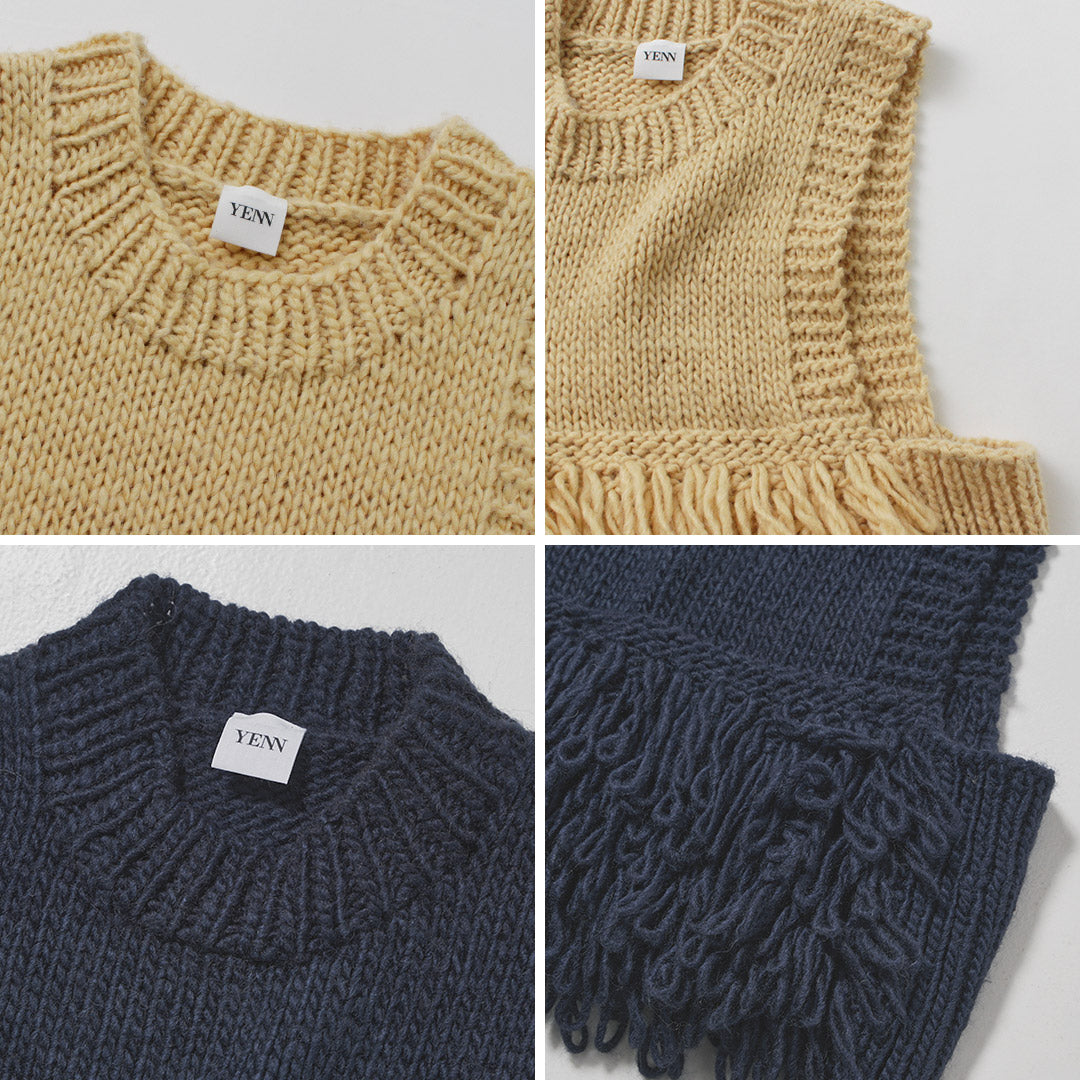 【予約販売：11月下旬発送予定】YENN（イェン） ループ ハンドニット ベスト / レディース 秋 レイヤード LOOP HAND KNIT VEST