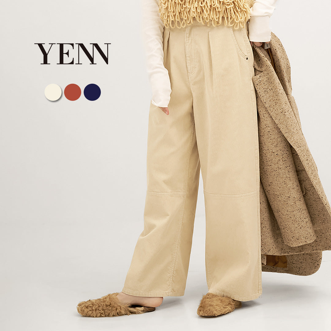 【予約販売：11月下旬発送予定】YENN（イェン） ウォッシュド コーデュロイ パンツ / レディース ボトムス 綿100 コットン 秋冬