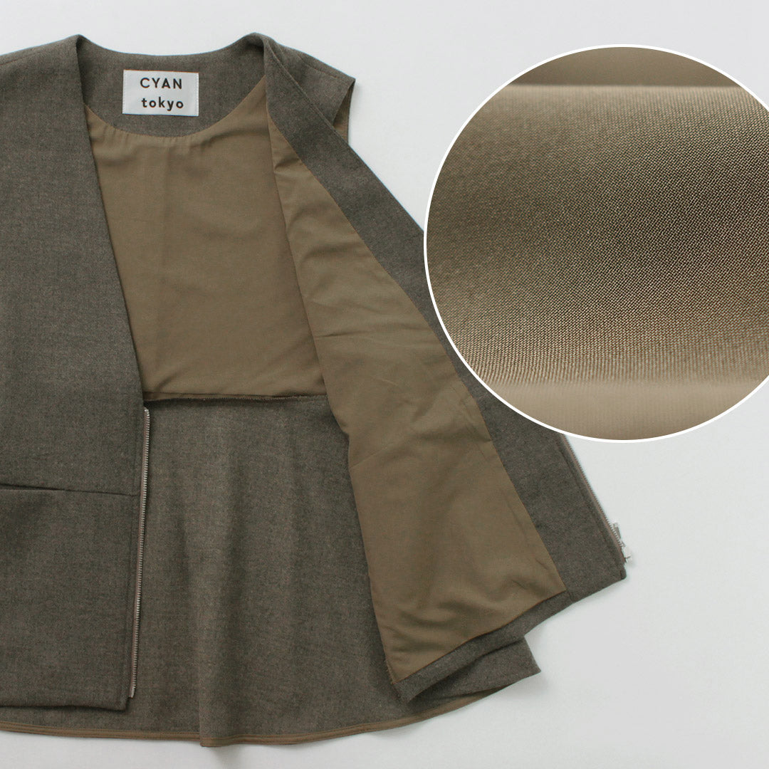 cyan tokyo フラノzipフレアジレ　ブラウン CYAN TOKYO（シアン トーキョー） フラノ ZIPフレアジレ / レディース