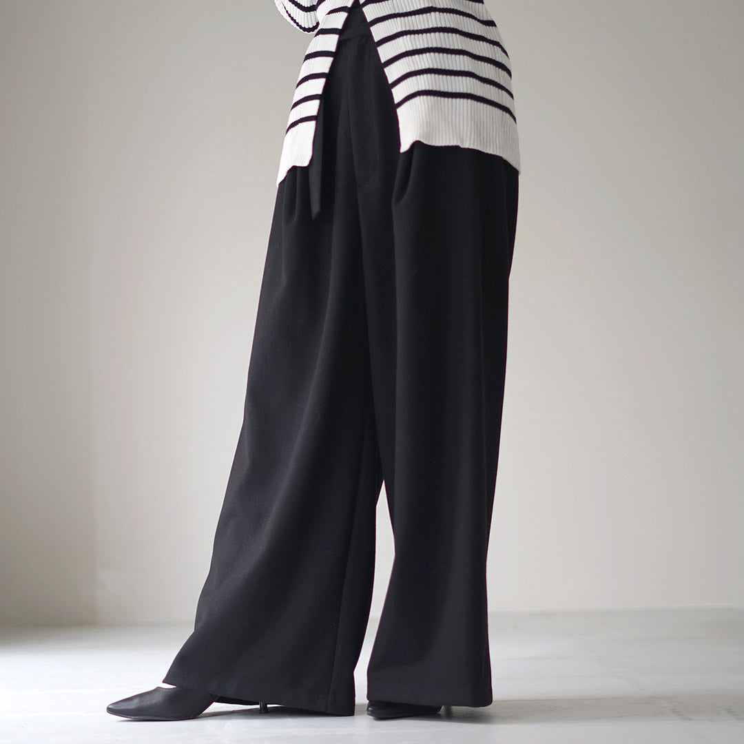 CYAN TOKYO（シアン トーキョー） フラノ オーバーベルト ワイドパンツ