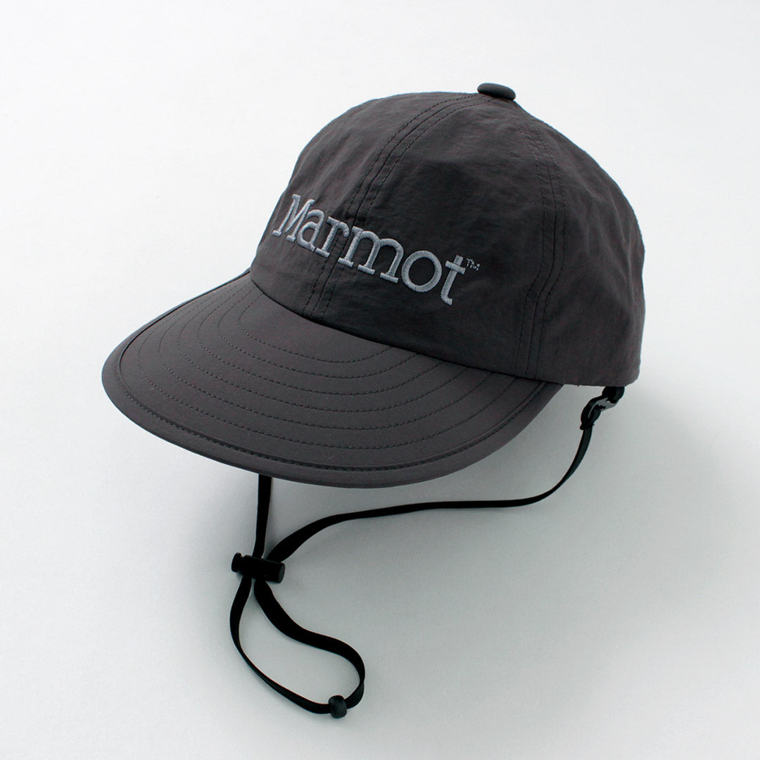 Marmot ロングビル キャップ ブラック 黒 Marmot（マーモット） キャップ 帽子 別注 ブランドロゴ ロングビル