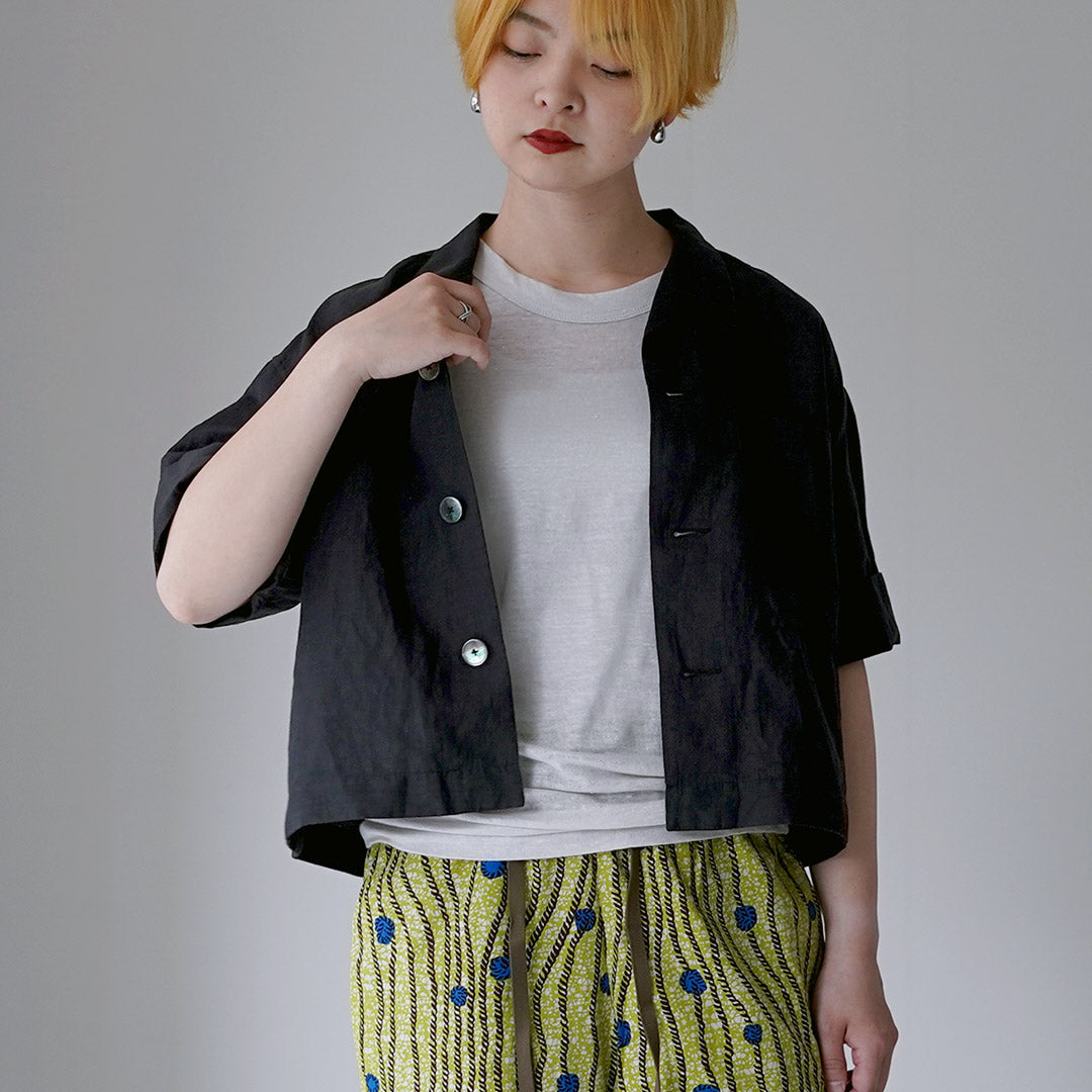 LE GLAZIK（ル グラジック） リネンレーヨン オープンカラー シャツ