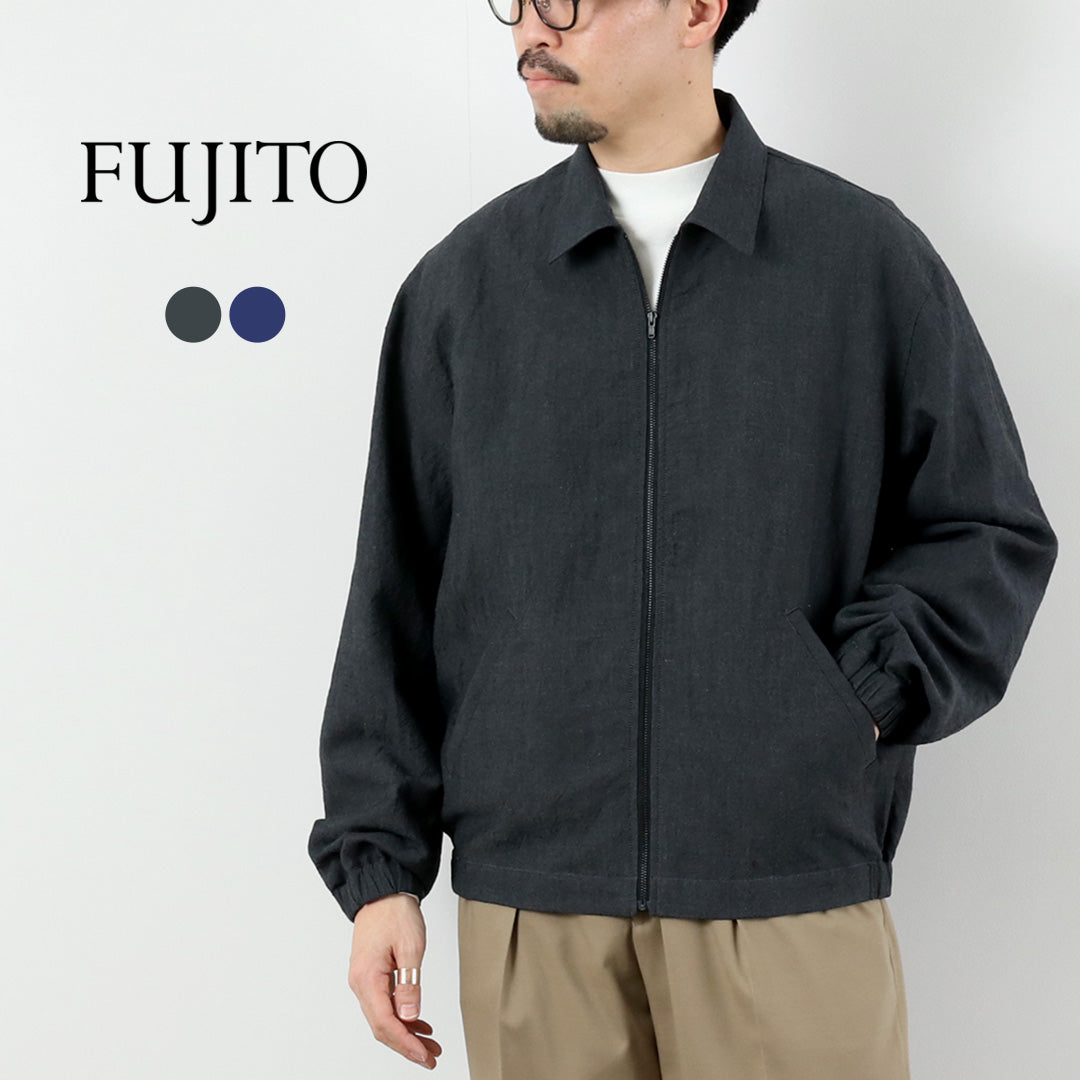 FUJITO（フジト） リネン/ウール トロピカル ジップブルゾン