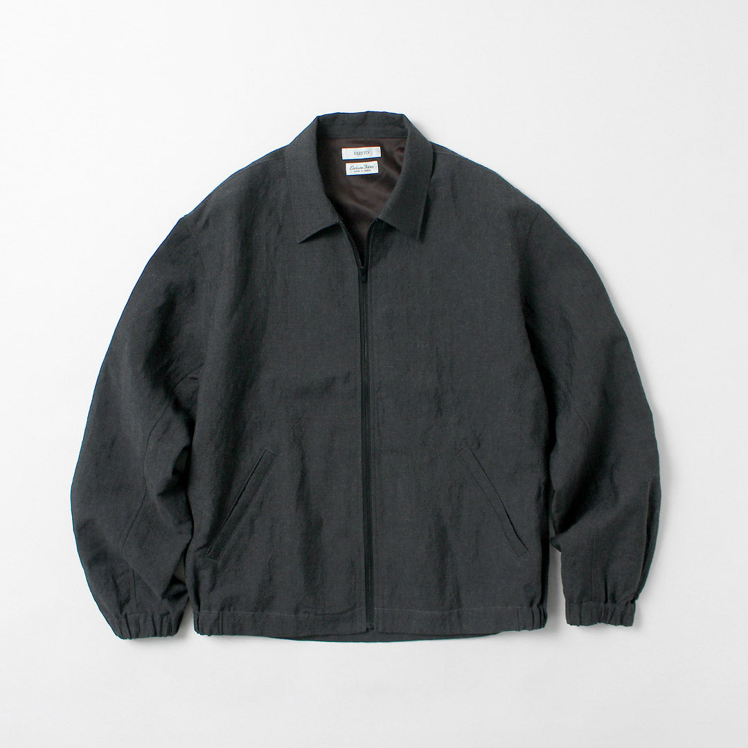 FUJITO（フジト） リネン/ウール トロピカル ジップブルゾン
