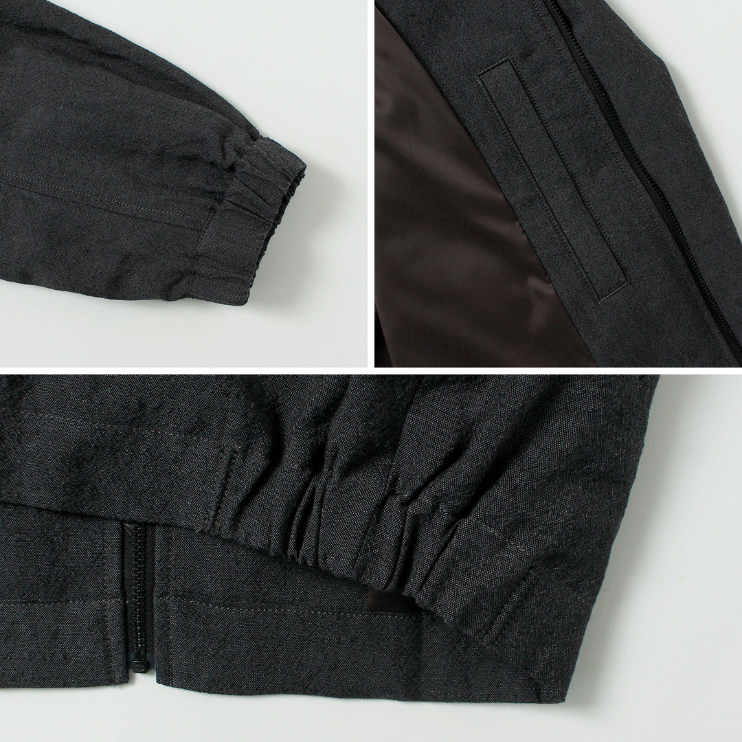 FUJITO（フジト） リネン/ウール トロピカル ジップブルゾン