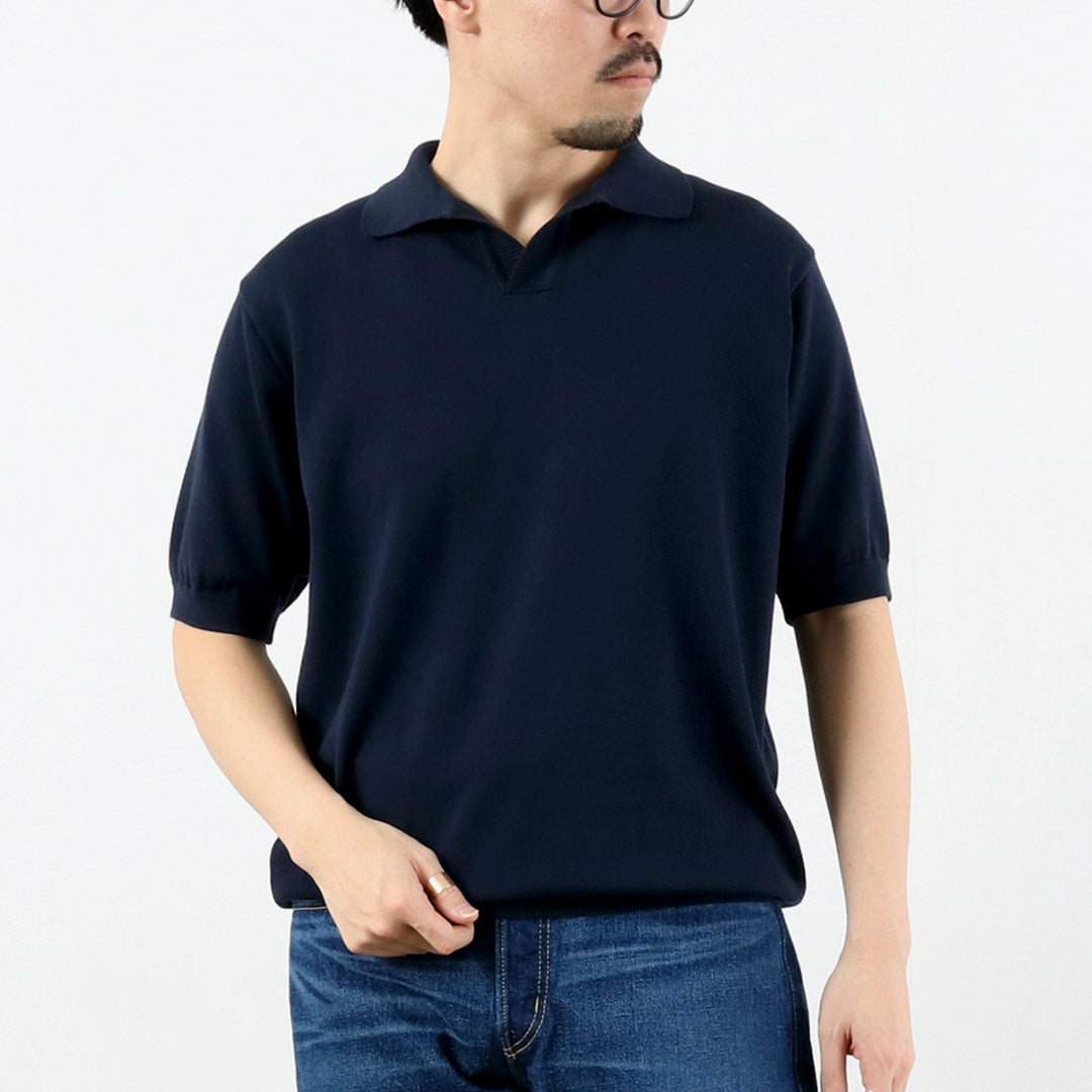 FUJITO（フジト） コットンシルク スキッパーポロ 日本製 / メンズ