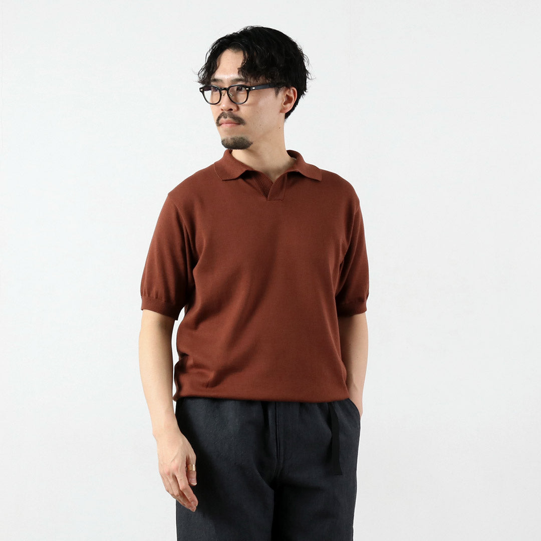 LOEWE コットンシルク スキッパーニットポロシャツ M シルクコットン スキッパーニットポロシャツ | TOMORROWLAND (Men