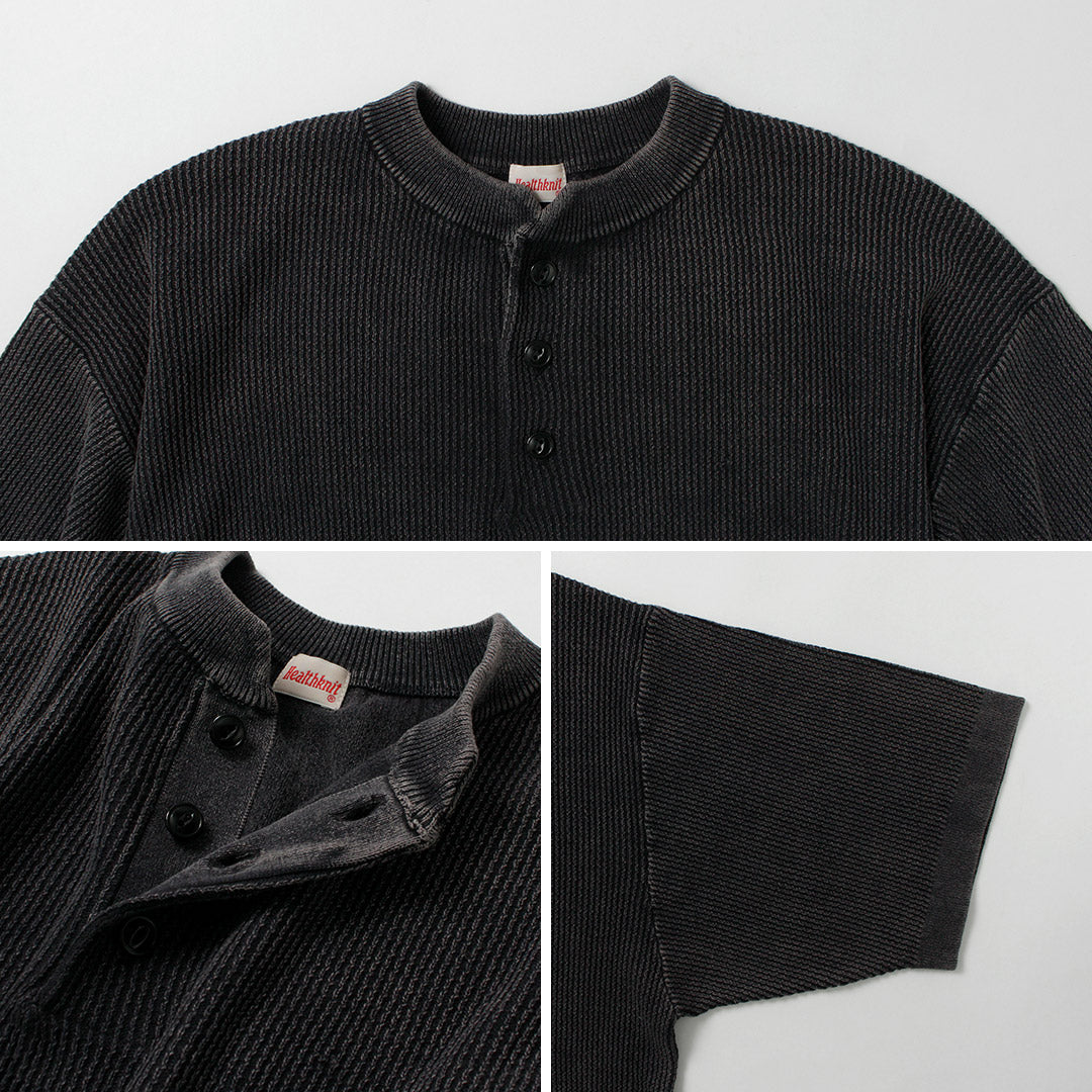 HEALTHKNIT（ヘルスニット） ヘンリーネック ショートスリーブ ニット