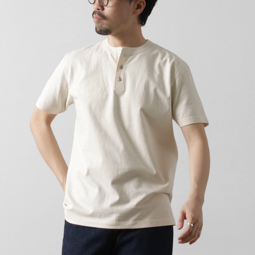 BARNS OUTFITTERS ボタンワークス ヘンリーネックTシャツ XL
