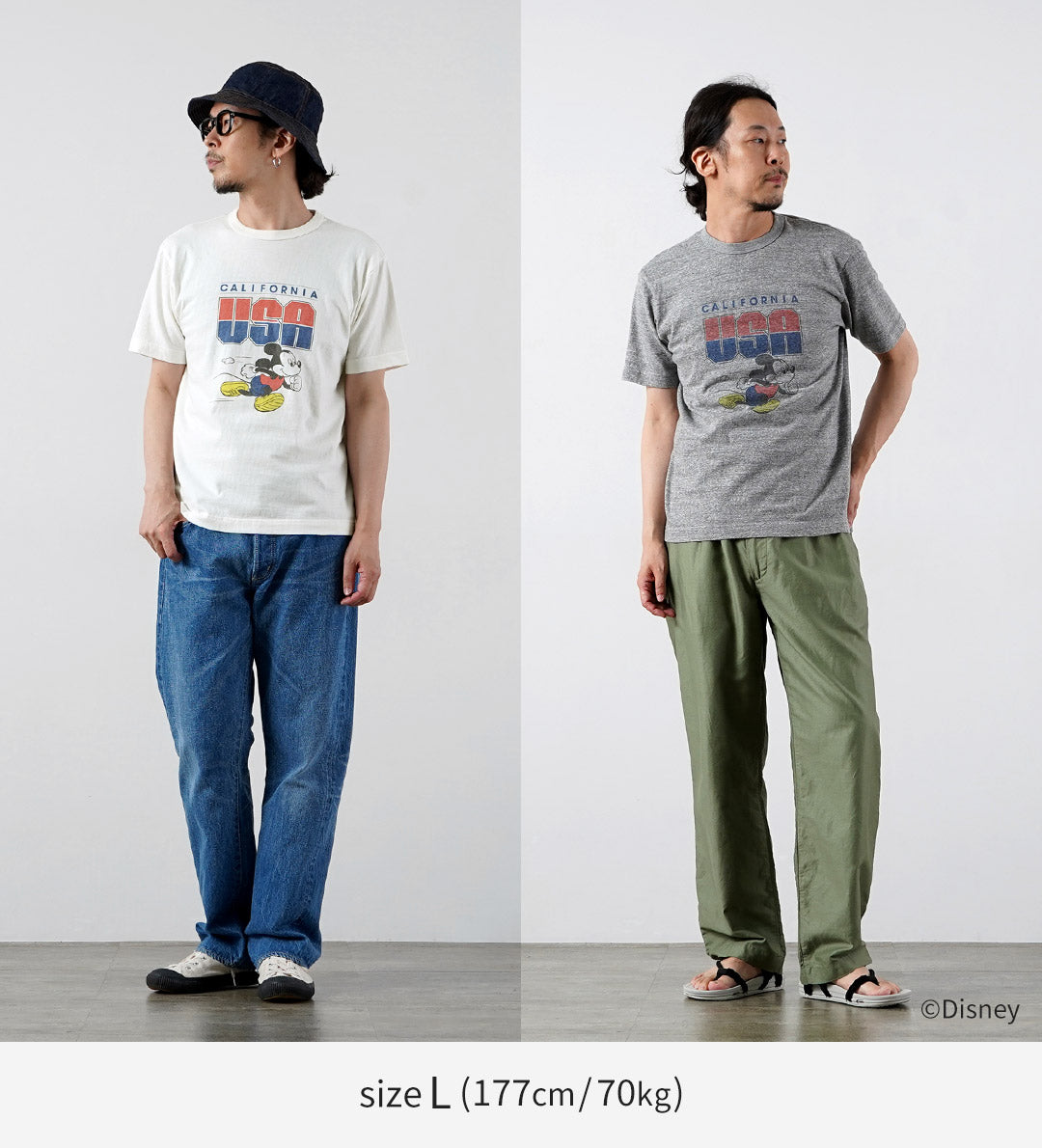 BARNS（バーンズ） 吊り編み ミッキー Tシャツ USA CALIFORNIA 日本製