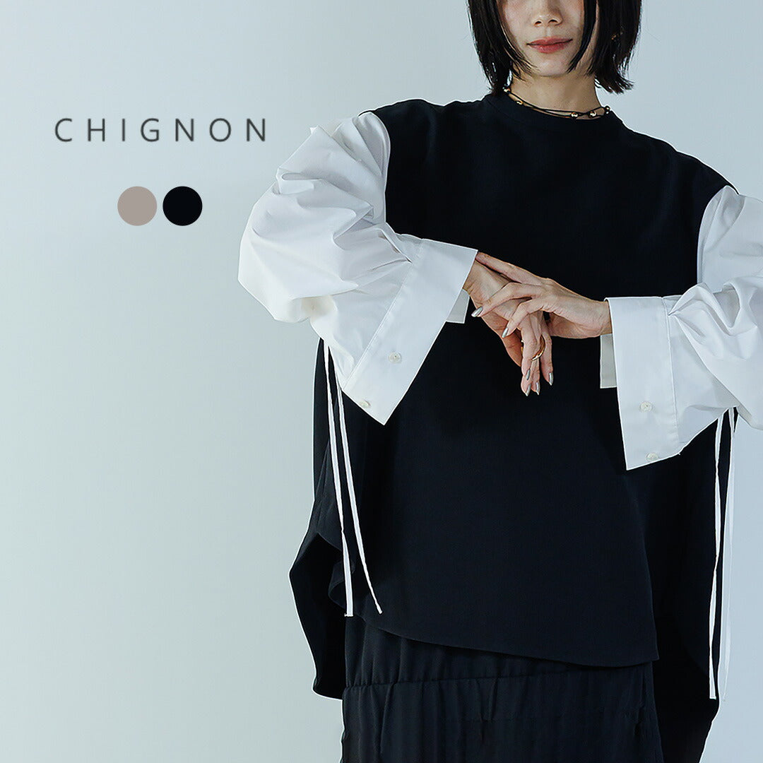 【予約販売：12月中旬発送予定】CHIGNON（シニヨン） シャーリングデザインブラウス / レディース トップス オケージョン フォーマル ビジネス オフィス ドッキング