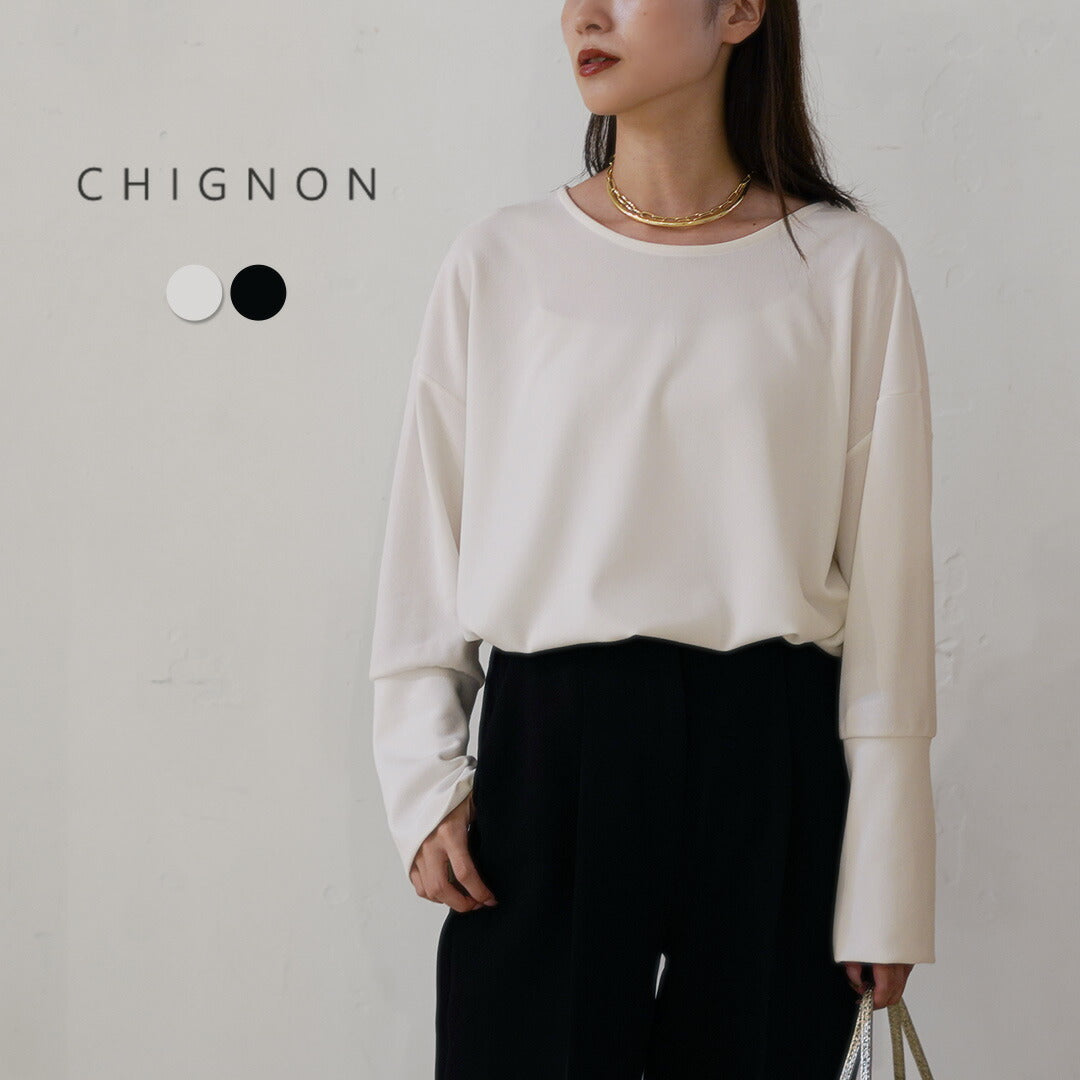 【予約販売：12月中旬発送予定】CHIGNON（シニヨン） カット ジョーゼット ルーズブラウス