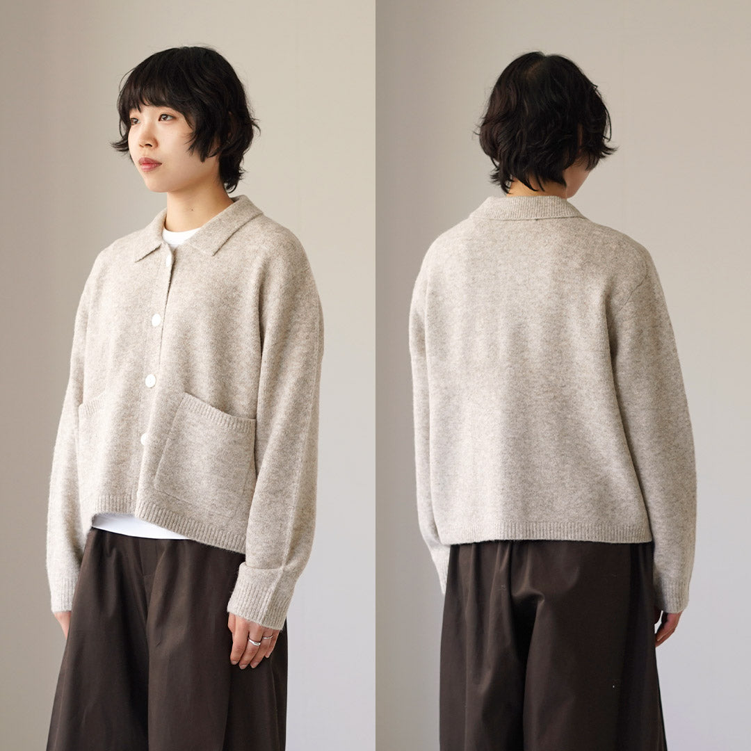 mizuiro ind（ミズイロインド） 襟付き ショートカーディガン / ニット