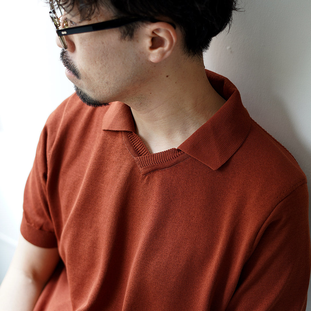 RINASCENTE（リナシェンテ） ハイブリッド ニット スキッパーポロ 日本製